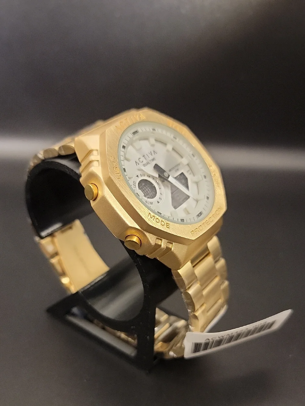 NWT Activa Signal X Invicta Digital Unisex Watch 45.5mm Gold White ACWM423-008
